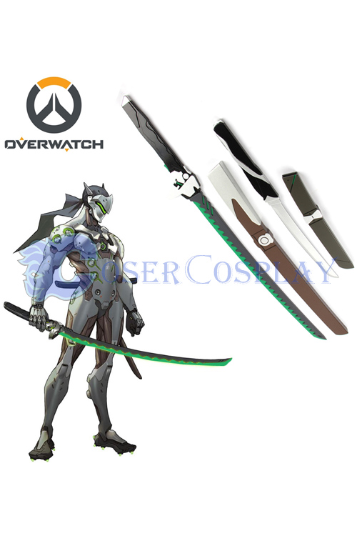 Overwatch OW Gaku Space Genji Wooden Swords Cosplay Weapons